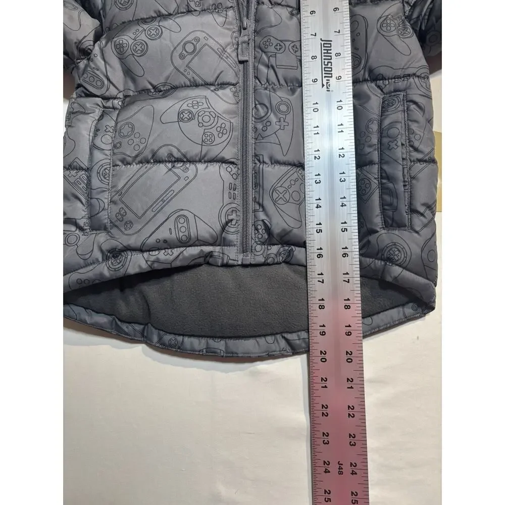 Thereabouts Boys Gray Gaming Hooded Puffer Jacket Coat Size 4/5 NWT